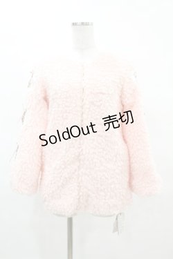 画像1: Ank Rouge / スピンドルハートボアブルゾン M ピンク H-25-04-04-1061-CA-JA-NS-ZT-C012