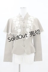 Innocent World / つる薔薇レースケープ付きショートコート M モカ×生成/Mocha×Beige H-25-04-04-1025-IW-CO-NS-ZH