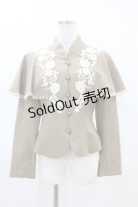 Innocent World / つる薔薇レースケープ付きショートコート M モカ×生成/Mocha×Beige H-25-04-04-1025-IW-CO-NS-ZH