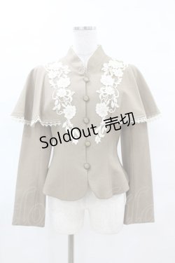画像1: Innocent World / つる薔薇レースケープ付きショートコート M モカ×生成/Mocha×Beige H-25-04-04-1025-IW-CO-NS-ZH