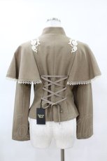画像2: Innocent World / つる薔薇レースケープ付きショートコート M モカ×生成/Mocha×Beige H-25-04-04-1025-IW-CO-NS-ZH (2)
