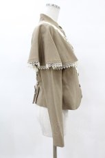 画像3: Innocent World / つる薔薇レースケープ付きショートコート M モカ×生成/Mocha×Beige H-25-04-04-1025-IW-CO-NS-ZH (3)
