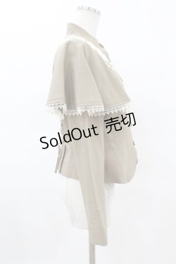 画像3: Innocent World / つる薔薇レースケープ付きショートコート M モカ×生成/Mocha×Beige H-25-04-04-1025-IW-CO-NS-ZH