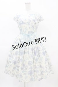 NO.S PROJECT / サマーワンピース M アイボリー/ブルー H-25-04-04-1034-LO-OP-NS-ZH