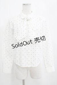 EXCENTRIQUE / Tatianaボウ付きブラウス  白 H-25-04-04-062-EL-BL-KB-ZH