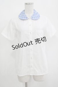 Jane Marple / ピクニックギンガムカラーのブラウス  白×青 H-25-04-04-064-JM-BL-KB-ZH