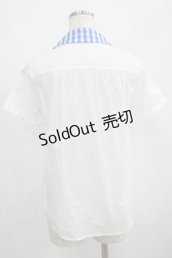 画像3: Jane Marple / ピクニックギンガムカラーのブラウス  白×青 H-25-04-04-064-JM-BL-KB-ZH