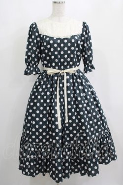 画像1: Melody BasKet / 記憶の中の水玉ティアードワンピース  ブラック H-25-04-04-010-LO-OP-KB-ZH