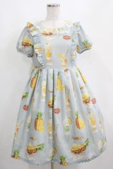 Emily Temple cute / PINEパフェワンピース S サックス H-25-04-04-017-ET-OP-KB-ZH