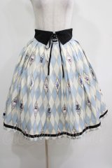 axes femme kawaii / ダイヤ柄襟付きスカート M サックス H-25-04-05-028-AX-SK-NS-ZH