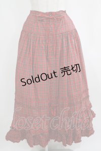PINK HOUSE / タータンチェックスカート Free レッド H-25-04-05-031-LO-SK-NS-ZH