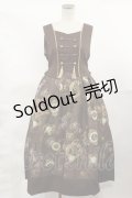 axes femme / レトロクロック柄ジャンスカ M ブラウン H-25-04-05-1001-AX-OP-NS-ZH