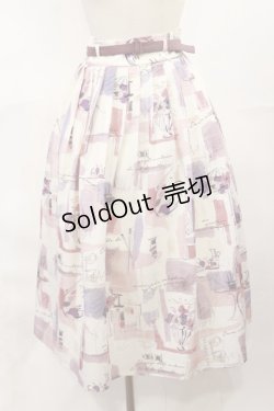 画像1: an another angelus / ペインティングアート柄タックスカート Free MAUVE H-25-04-05-1007-CA-SK-NS-ZH