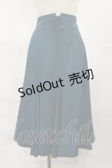 F&A / フロントレースアップミドル丈ナローフレアースカート Free BLUE GREEN H-25-04-05-1009-LO-SK-NS-ZH