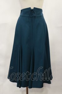 F&A / フロントレースアップミドル丈ナローフレアースカート Free BLUE GREEN H-25-04-05-1009-LO-SK-NS-ZH
