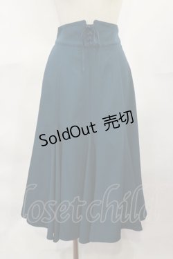 画像1: F&A / フロントレースアップミドル丈ナローフレアースカート Free BLUE GREEN H-25-04-05-1009-LO-SK-NS-ZH