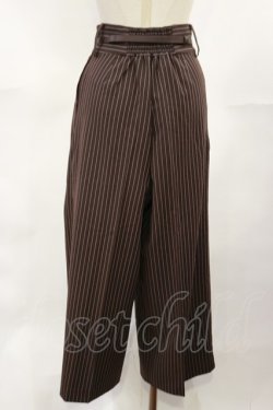 画像2: F&A / ビットベルト付きレジメストライプパンツ 1 BROWN×WH H-25-04-05-1015-LO-PA-NS-ZH