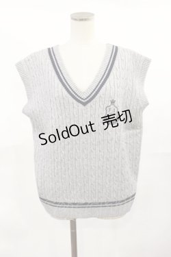 画像1: Fi.n.t / ライン使いケーブルニットベスト Free GRAY H-25-04-05-1018-CA-TO-NS-ZH