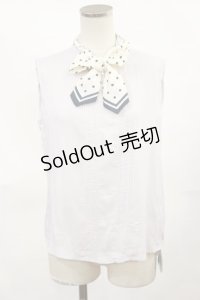 an another angelus / ドットスカーフ付きノースリーブブラウス Free L/GRAY H-25-04-05-1019-CA-BL-NS-ZH