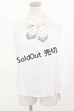 画像1: an another angelus / ドットスカーフ付きノースリーブブラウス Free L/GRAY H-25-04-05-1019-CA-BL-NS-ZH