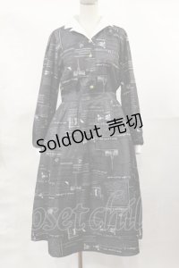 axes femme / nouvelle柄ワンピース M ブラック H-25-04-05-1003-AX-OP-NS-ZH