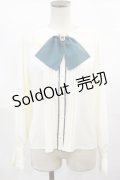 axes femme POETIQUE / フェイバリットカラーブラウス M アイボリー/グリーン H-25-04-05-1026-AX-BL-NS-ZH