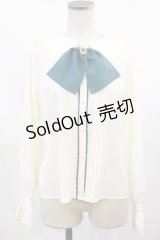 axes femme POETIQUE / フェイバリットカラーブラウス M アイボリー/グリーン H-25-04-05-1026-AX-BL-NS-ZH