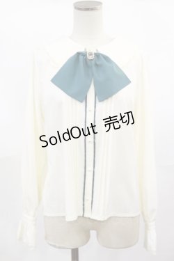 画像1: axes femme POETIQUE / フェイバリットカラーブラウス M アイボリー/グリーン H-25-04-05-1026-AX-BL-NS-ZH