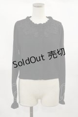 m petit by misako / AM バラレースニットカーディガン M ブラック H-25-04-05-1029-LO-TO-NS-ZH