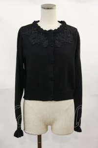 m petit by misako / AM バラレースニットカーディガン M ブラック H-25-04-05-1029-LO-TO-NS-ZH