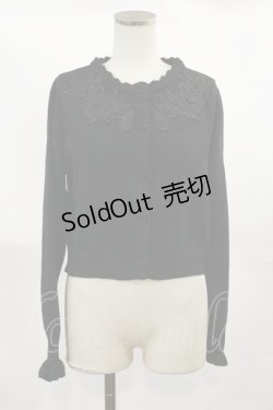 画像1: m petit by misako / AM バラレースニットカーディガン M ブラック H-25-04-05-1029-LO-TO-NS-ZH