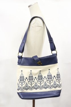 画像1: axes femme / キャンバス刺繍バッグ Free ネイビー H-25-04-05-1036-AX-BG-NS-ZH