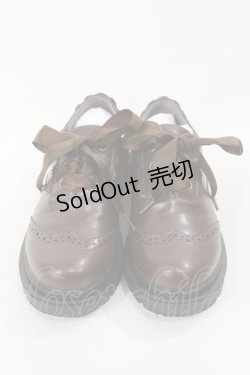 画像1: m petit by misako / AMリボンマニッシュシューズ M ブラウン H-25-04-05-1041-LO-SH-NS-ZH