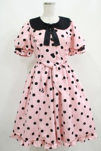 Angelic Pretty / Polka Dotsワンピース Free ピンク H-25-04-05-006-AP-OP-NS-ZH