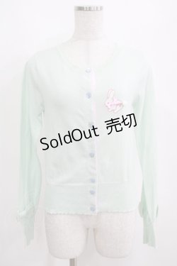 画像1: Angelic Pretty / Bunny刺繍ニットカーディガン Free ミント H-25-04-05-057-AP-TO-NS-ZH