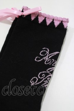 画像2: Angelic Pretty / ハートピコットリボンクルー丈ソックス Free ブラック H-25-04-05-065-AP-ZA-NS-ZH