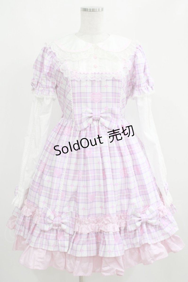 画像1: Angelic Pretty / Sprinkle Heart Tartanワンピース Free シロ H-25-04-05-002-AP-OP-NS-ZH (1)