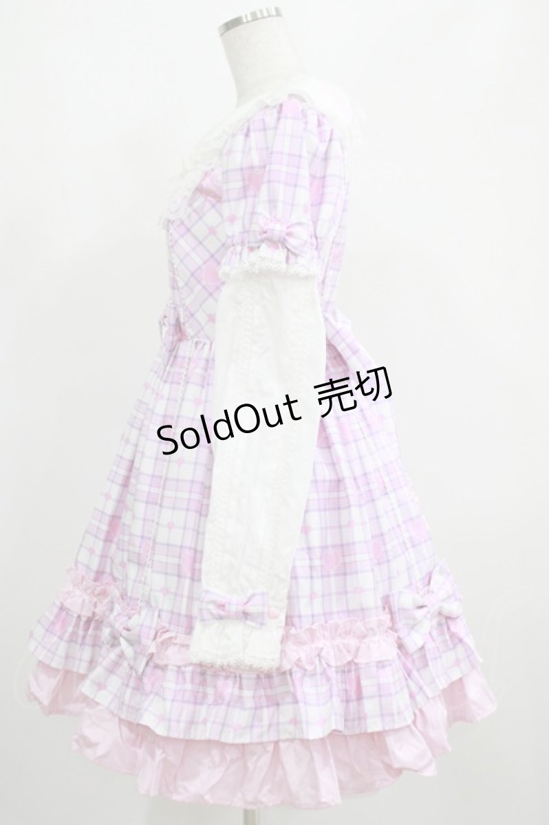 画像2: Angelic Pretty / Sprinkle Heart Tartanワンピース Free シロ H-25-04-05-002-AP-OP-NS-ZH (2)
