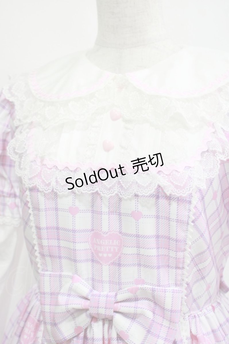 画像4: Angelic Pretty / Sprinkle Heart Tartanワンピース Free シロ H-25-04-05-002-AP-OP-NS-ZH (4)