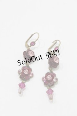 画像1: Michal Negrin / フラワーチャームピアス  ゴールド×ピンク H-25-04-06-007-LO-AC-KB-ZH