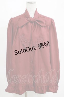 画像1: Enchantlic Enchantilly / ノーブルリボンタイブラウス M ボルドー H-25-04-06-1028-LO-BL-NS-ZH