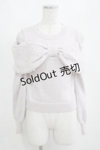 evelyn / リボンオフショルニット Free ピンク H-25-04-06-1029-LO-TO-NS-ZH