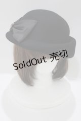 axes femme / リボン付ウールフェルトハット  ブラック H-25-04-06-1045-AX-AC-NS-ZH