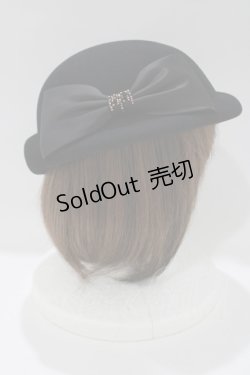 画像2: axes femme / リボン付ウールフェルトハット  ブラック H-25-04-06-1045-AX-AC-NS-ZH