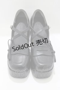 Me roir / サイドリボン合皮ローファー L ブラック H-25-04-06-1083-GO-SH-NS-ZH