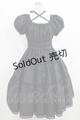 Enchantlic Enchantilly / 薔薇レース三段ティアード シャンタンワンピース Free ブラック H-25-04-06-1007-LO-OP-NS-ZH