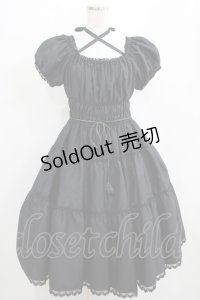 Enchantlic Enchantilly / 薔薇レース三段ティアード シャンタンワンピース Free ブラック H-25-04-06-1007-LO-OP-NS-ZH