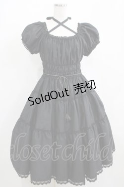 画像1: Enchantlic Enchantilly / 薔薇レース三段ティアード シャンタンワンピース Free ブラック H-25-04-06-1007-LO-OP-NS-ZH