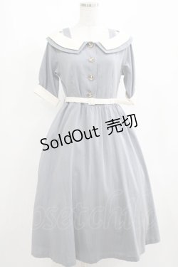 画像1: an another angelus / オフショルバイカラーワンピース Free BLUE GRAY H-25-04-06-1009-CA-OP-NS-ZH