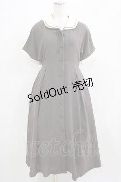 画像1: an another angelus / パイピング使いダブルクレリック衿ワンピース Free BROWN H-25-04-06-1010-CA-OP-NS-ZH